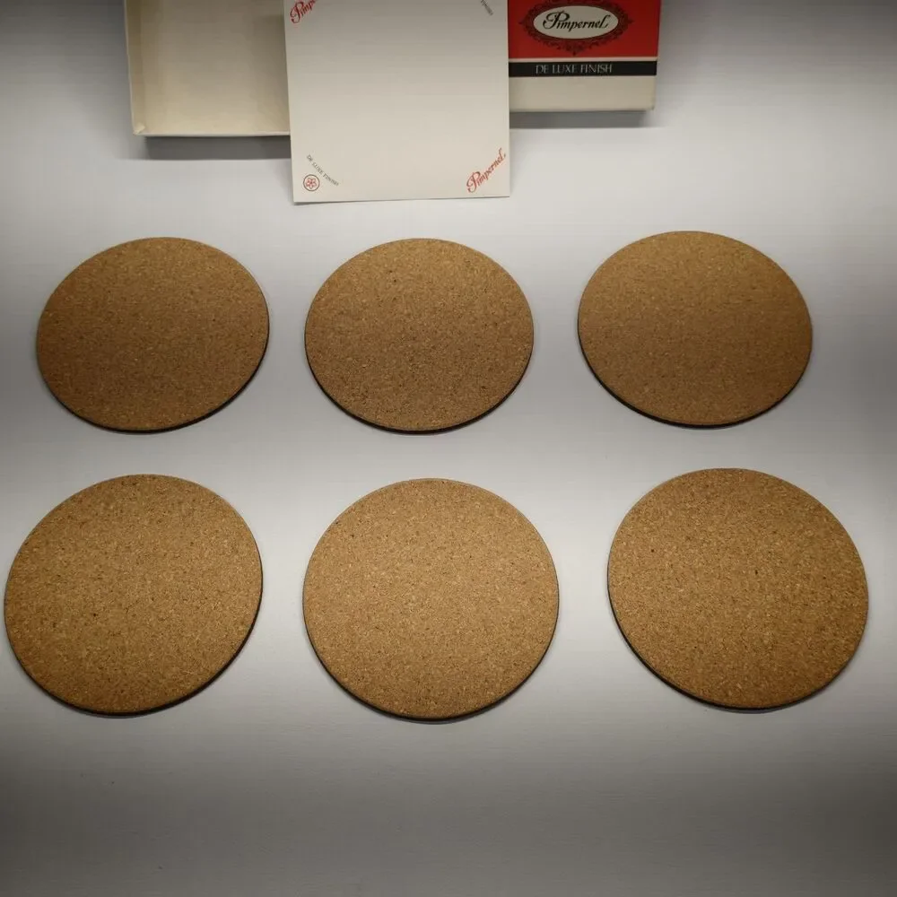 Vintage Pimpernel Marguerita Floral Coasters Set of 6 Cork Back Made in England